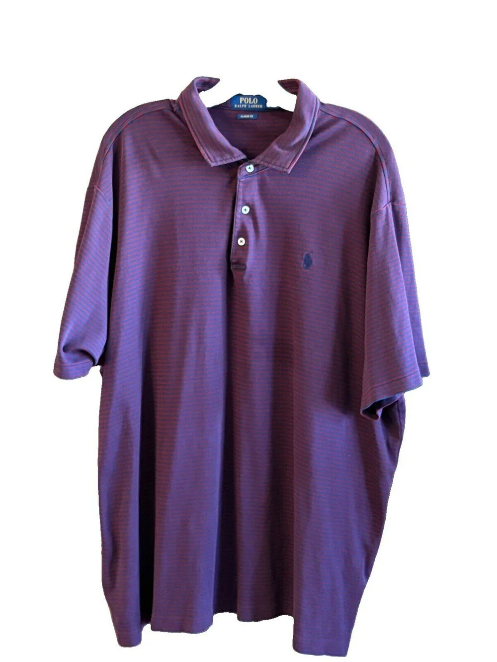 Ralph Lauren Men's XXL Classic-Fit Polo, Navy/Maroon 100%Cotton Vietnam